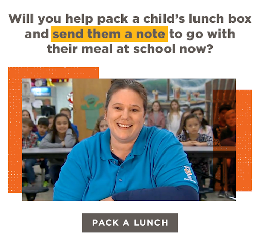 Will you help pack a child's lunch box and send them a note to go with their meal at school now?